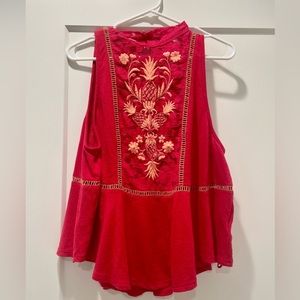 Free People Embroidered Tank